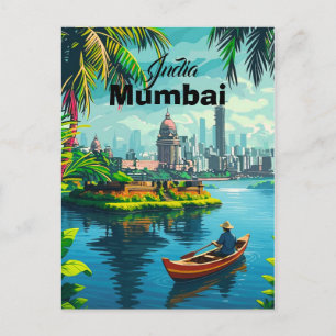 Carte Postale Mumbai Inde art mural - Inde, Mumbai affiche, Mumb