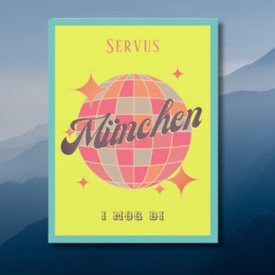 Carte postale München Deutschland Retro Servus neo