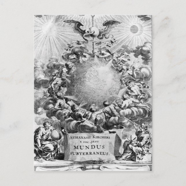 Carte Postale Mundus Subterraneus par Athanasius Kircher (Devant)