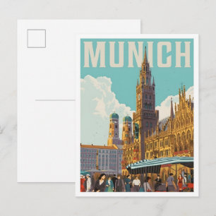 Carte Postale Munich Allemagne Art Voyage Vintage