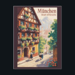 Carte Postale Munich Allemagne Bavière Illustration Voyage Art<br><div class="desc">Conception de voyage vectorielle rétro de Munich. De la Marienplatz à l'Oktoberfest,  c'est une destination incontournable pleine d'héritage allemand et de vie urbaine vibrante.</div>
