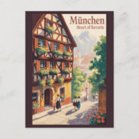 Munich Allemagne Bavière Illustration Voyage Art