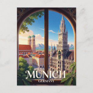 Carte Postale Munich Allemagne Marienplatz Bavarois Voyage