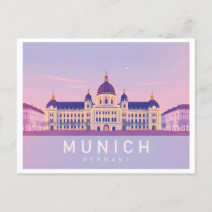 Carte Postale Munich Allemagne Pastel Voyage Design