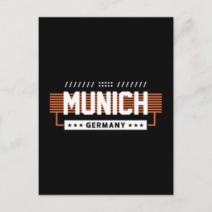 Carte Postale Munich Allemagne Typographie Moderne Conception Gr