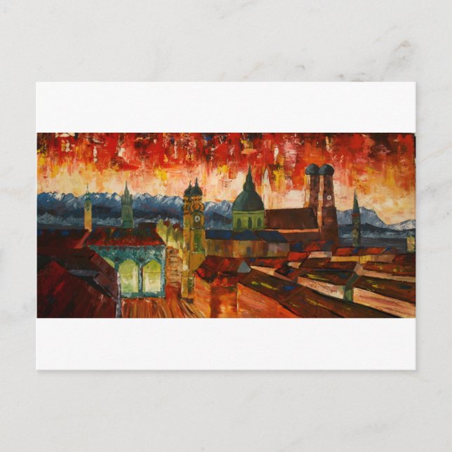 Carte Postale Munich Avec Le Panorama Des Alpes (Devant)