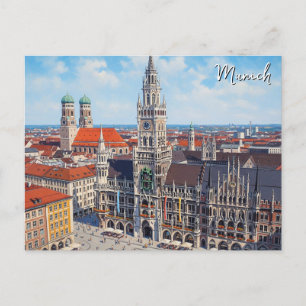 Carte Postale Munich Marienplatz Allemagne