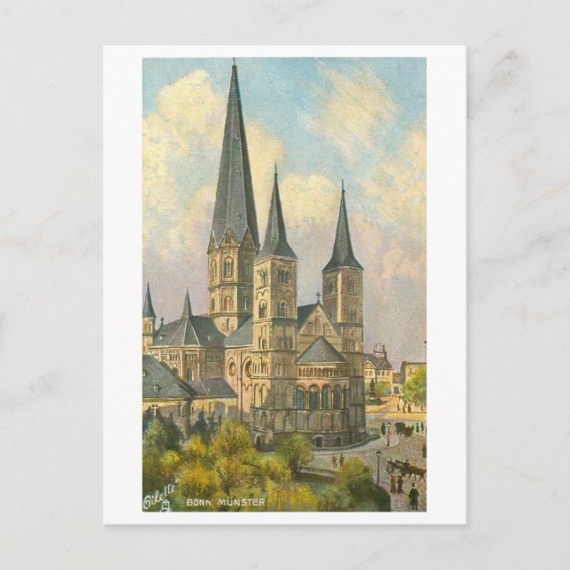 Carte Postale Munster vintage à Bonn, Allemagne (Devant)
