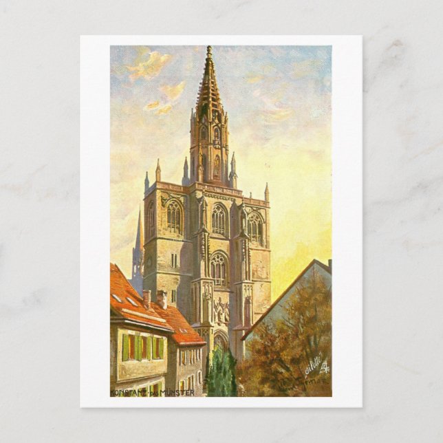 Carte Postale Munster vintage à Konstanz, Allemagne (Devant)