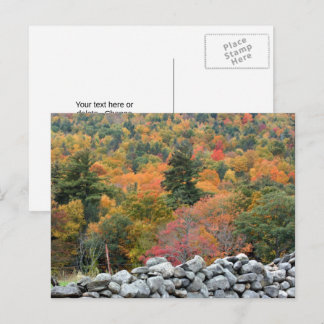 Carte Postale Mur de pierre de feuilles d'automne Personnalisé