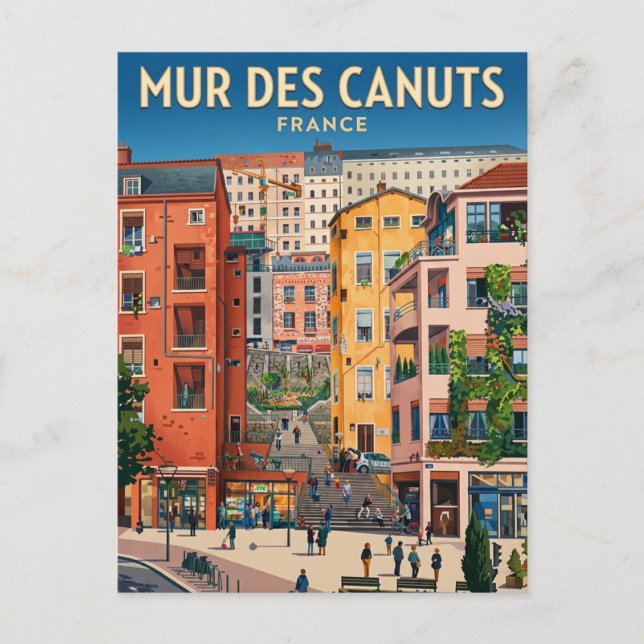 Carte Postale Mur des Canuts France (Devant)