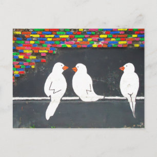 Carte Postale mur en brique : mur en graffiti