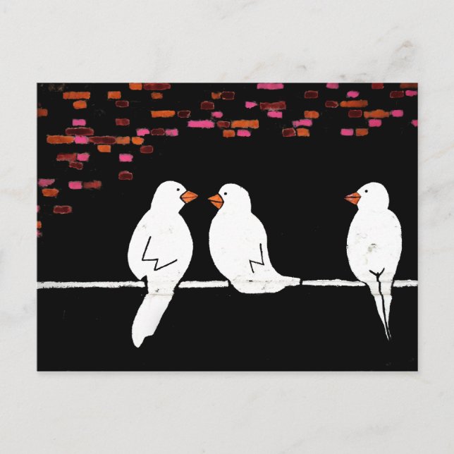 Carte Postale mur en brique : mur en graffiti (Devant)