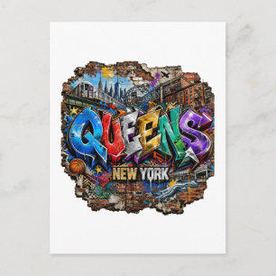 Carte Postale Mur Graffiti Art Queens New York