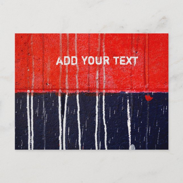 Carte Postale Mur peint rouge et bleu (Devant)