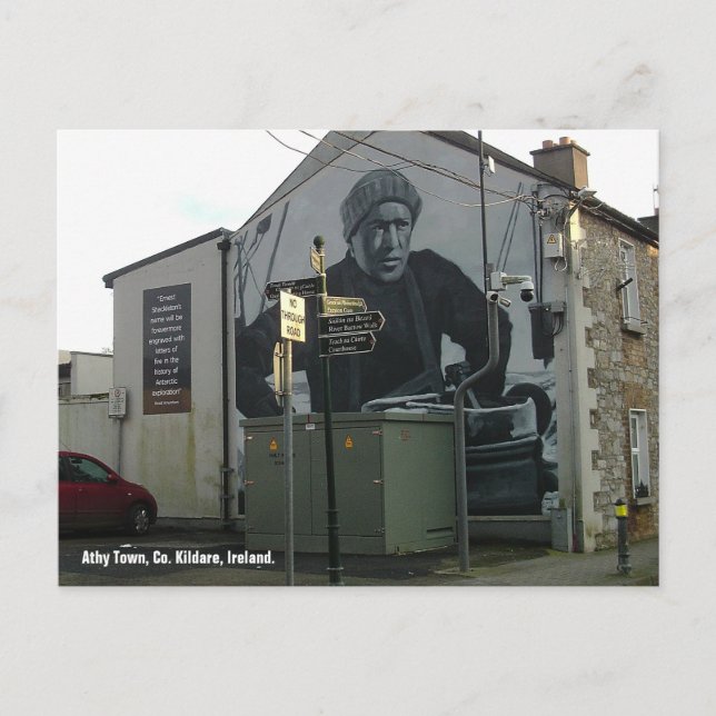 Carte Postale Murale murale Ernest Shackleton, Athy town, Irland (Devant)