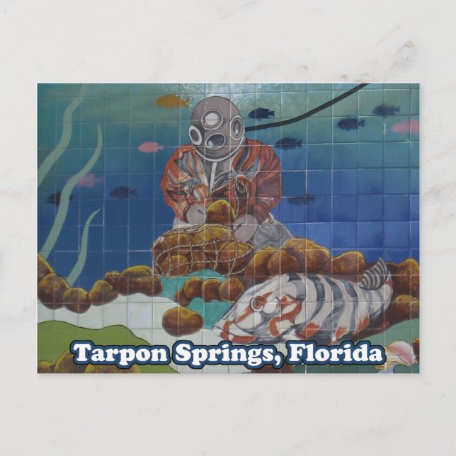 Carte postale murale Tarpon Springs Sponge Diver (Devant)