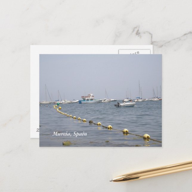 Carte Postale Murcia, Espagne Bateaux dans le port (Devant/Arrière en situation)