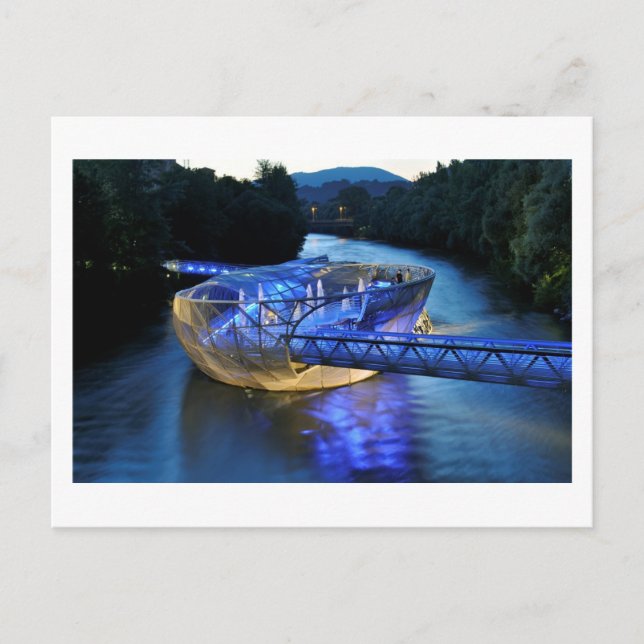 Carte Postale Murinsel futuriste (Mur Island), Graz, Autriche (Devant)