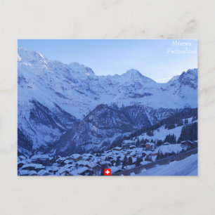 Carte Postale Mürren et la célèbre Trilogie des Alpes suisses
