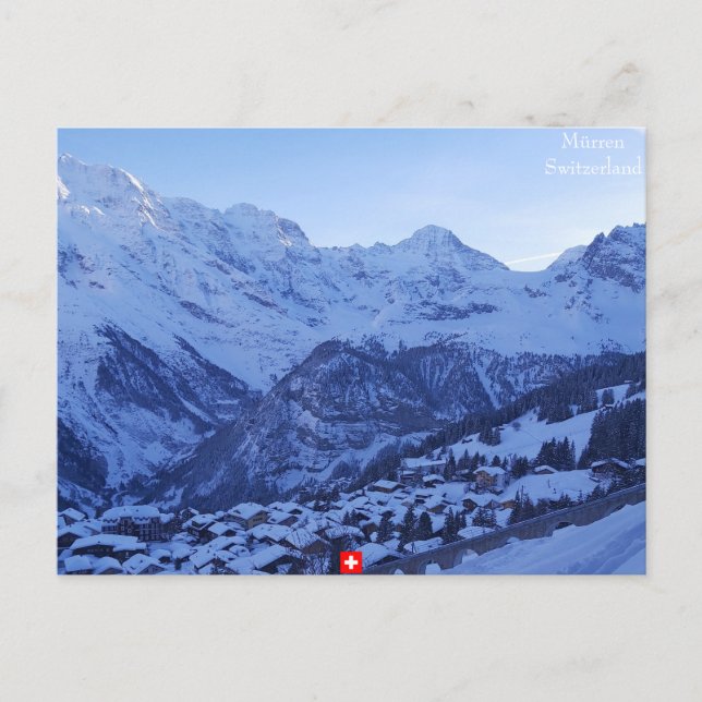 Carte Postale Mürren et la célèbre Trilogie des Alpes suisses (Devant)