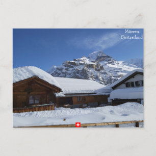Carte Postale Mürren, Suisse. Chalets vintages d'hiver