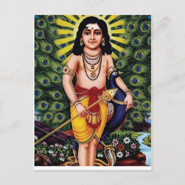 Carte Postale Muruga, diète hindoue, Palani muruga (Devant)