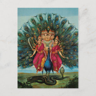 Carte Postale Murugan Kartikeyan Skanda Subrahmanyan Hindu Deity