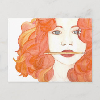 Carte Postale Muse Red Haired Girl Postcard Artiste