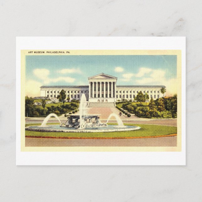 Carte Postale Musée d'art de Philadelphie, Pennsylvanie, Vintage (Devant)
