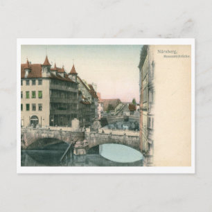 Carte Postale Museumbrucke, Nurnberg, Allemagne Vintage