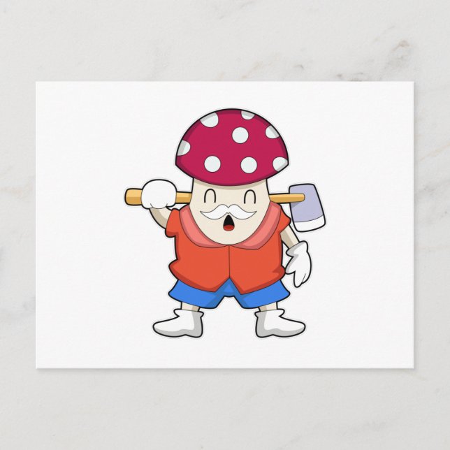 Carte Postale Mushroom as Farmer with Axe (Devant)