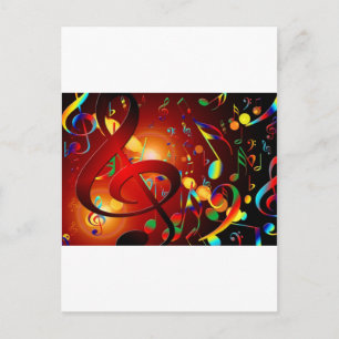 Carte Postale Music Destiny Chanson & Dance Notes Instruments