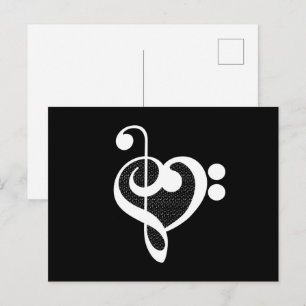 Carte Postale Music Heart - J'aime la musique