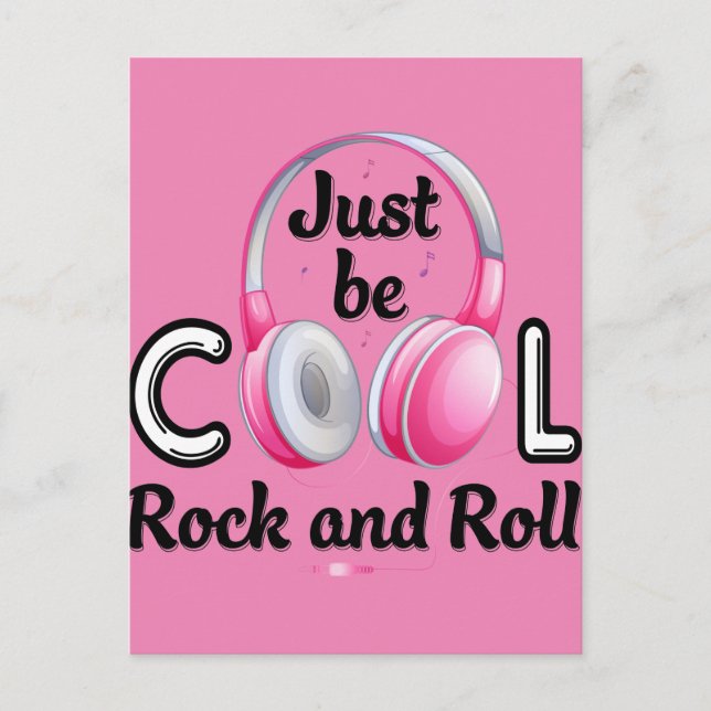 Carte Postale Music Lover Just Be Cool Rock and Roll (Devant)