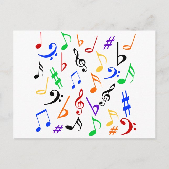 Carte postale Music Notes - Multi (Devant)