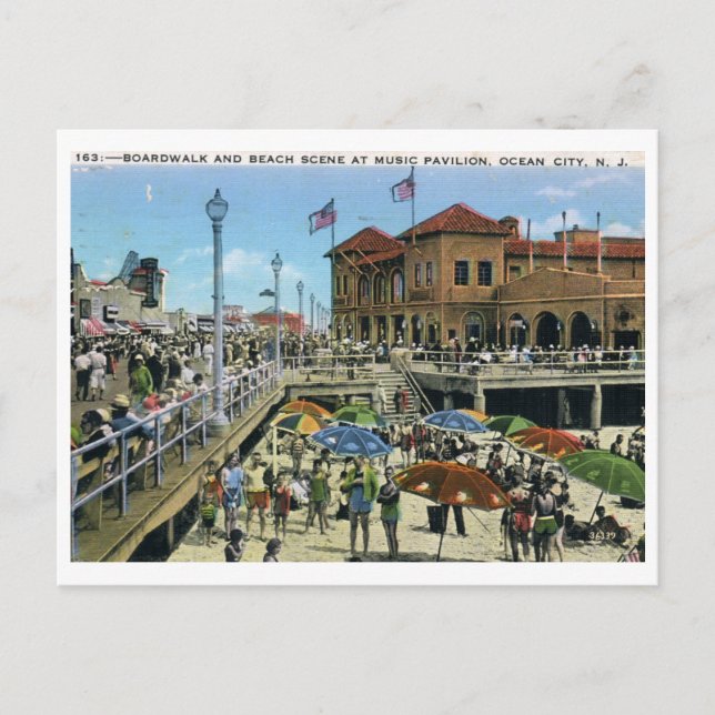 Carte Postale Music Pavilion, Ocean City, NJ Vintage (Devant)