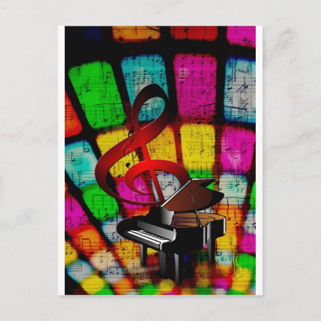 Carte Postale Music Piano Keys Notes Enseignant Destiny Instrume (Devant)