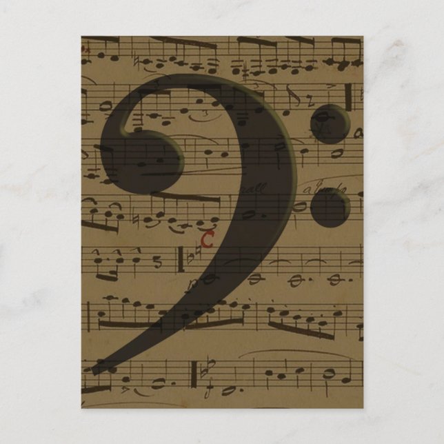 Carte Postale Musical Treble Clef Sheet Musique Classique (Devant)