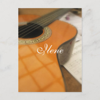 Carte postale musicale de guitare avec nom