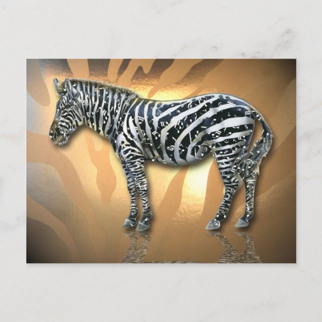 Carte postale musicale Zebra (Devant)