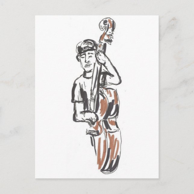 Carte Postale Musicien de jazz (Devant)