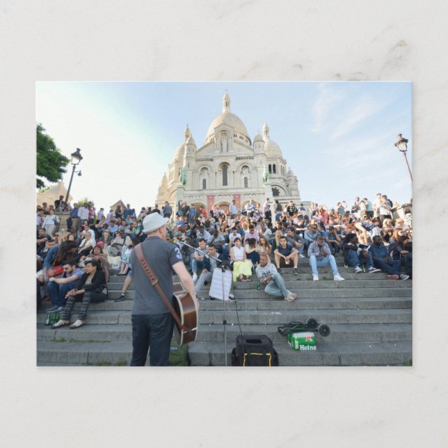 Carte Postale Musicien Hors Sacré Coeur Paris (Devant)