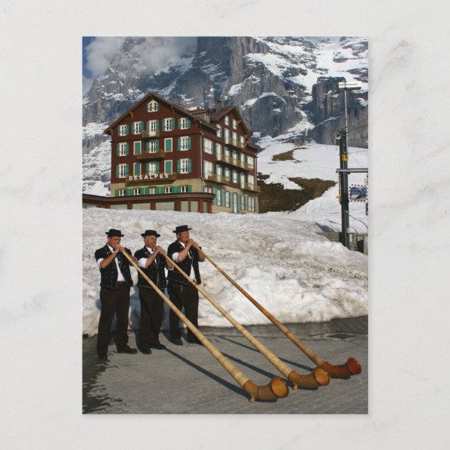 Carte Postale Musiciens Alphorn À Kleine Scheidegg Suisse (Devant)
