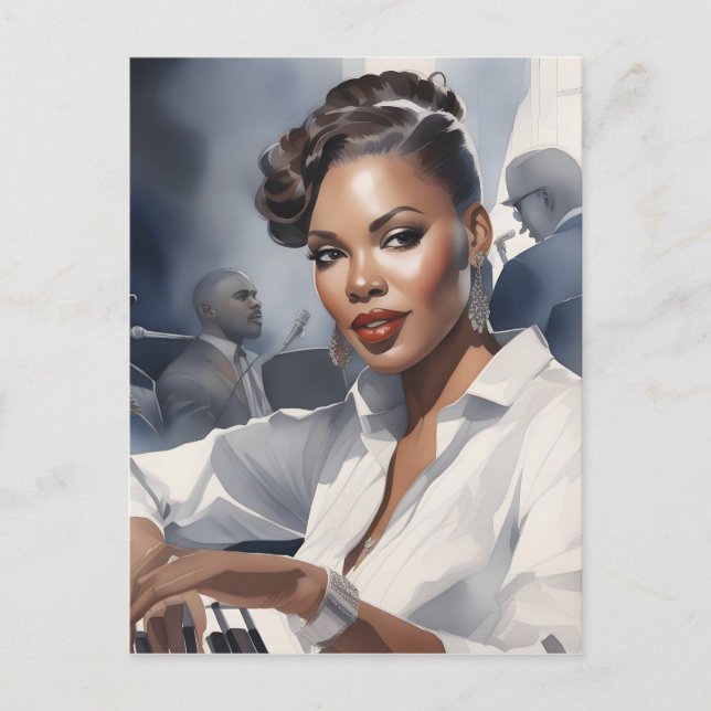 Carte Postale Musiciens de jazz (Devant)