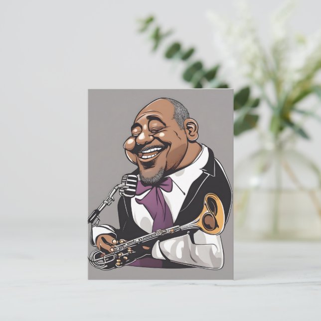 Carte Postale musiciens de jazz (Debout devant)