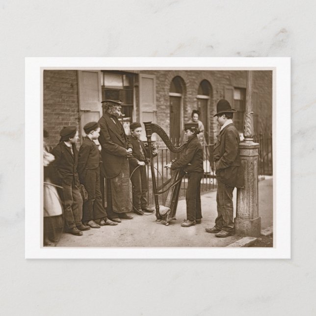 Carte Postale Musiciens de rue italiens, de 'Street Life in Lon (Devant)