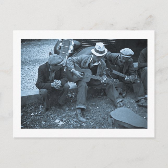 Carte Postale Musiciens de rue, Maynardville, Tennessee, 1935 (Devant)