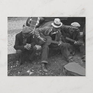 Carte Postale Musiciens de rue, Maynardville, Tennessee, 1935