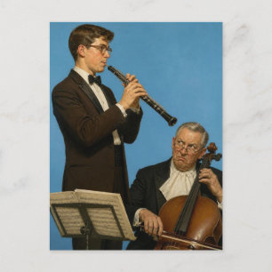 Carte Postale Musiciens d'orchestre vintage humoristique